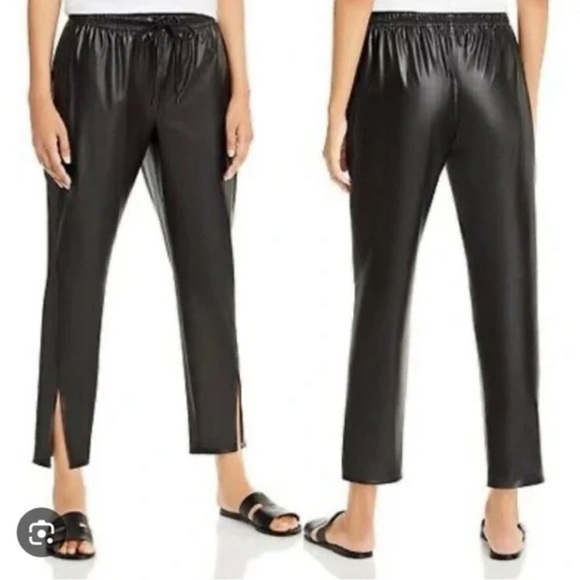 Theory size 12 lightweight Japanese faux leather tapered slit hem jogger - Picture 1 of 13